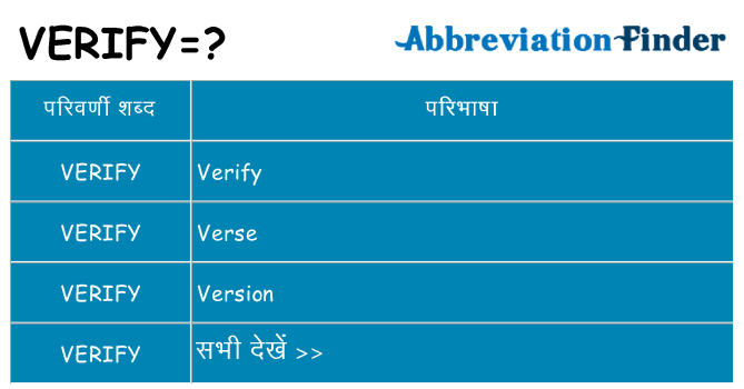 verify का क्या अर्थ है