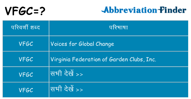 vfgc का क्या अर्थ है