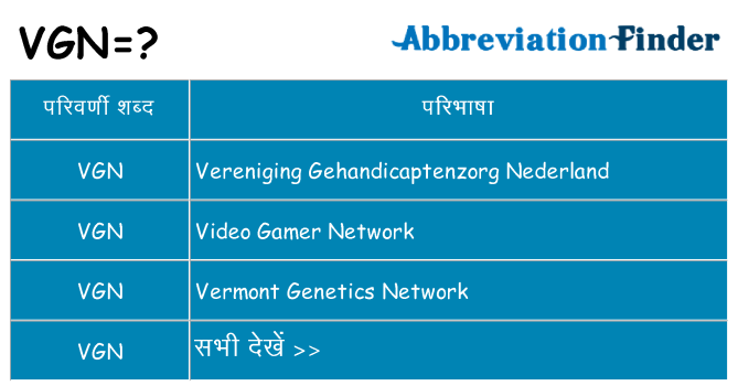 vgn का क्या अर्थ है