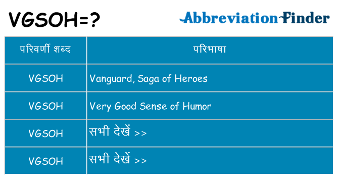 vgsoh का क्या अर्थ है