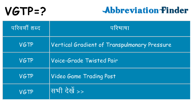 vgtp का क्या अर्थ है