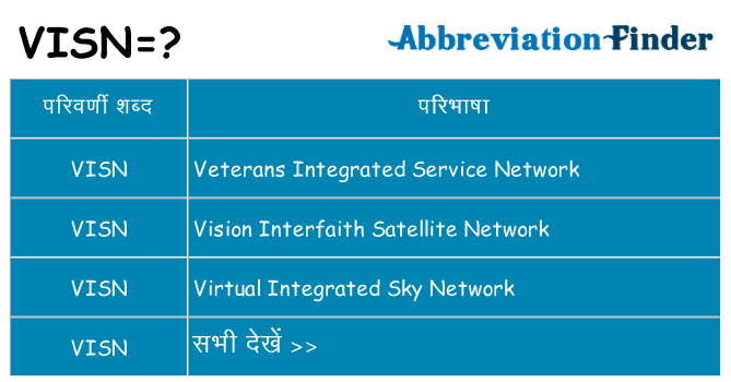 visn का क्या अर्थ है