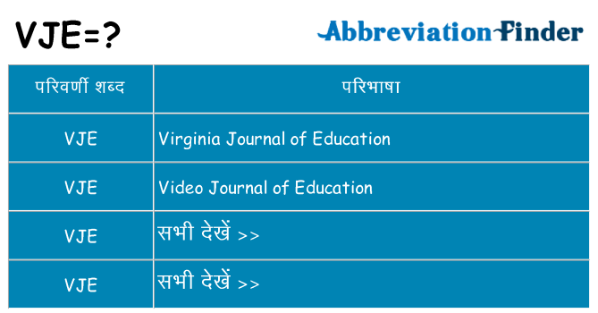 vje का क्या अर्थ है