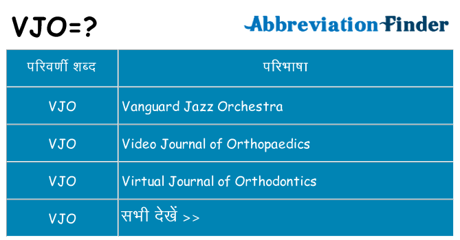 vjo का क्या अर्थ है