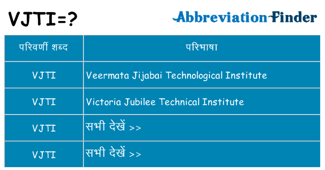 vjti का क्या अर्थ है