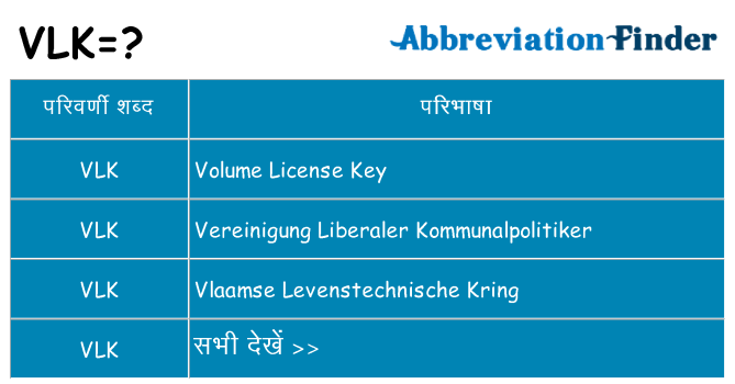 vlk का क्या अर्थ है