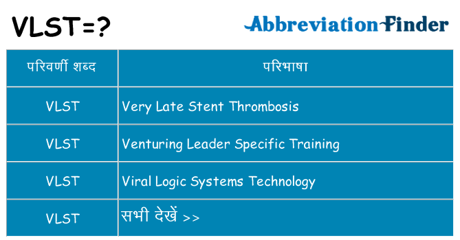 vlst का क्या अर्थ है