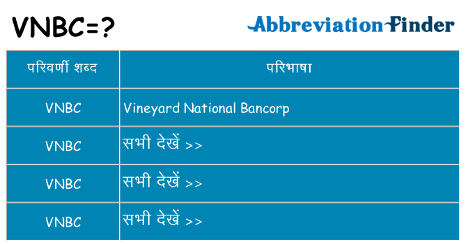 vnbc का क्या अर्थ है