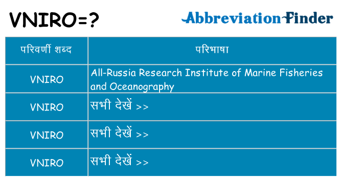 vniro का क्या अर्थ है