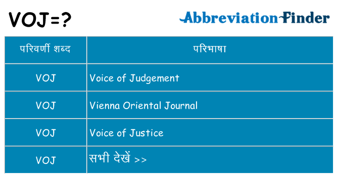 voj का क्या अर्थ है