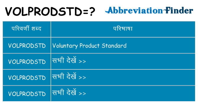volprodstd का क्या अर्थ है