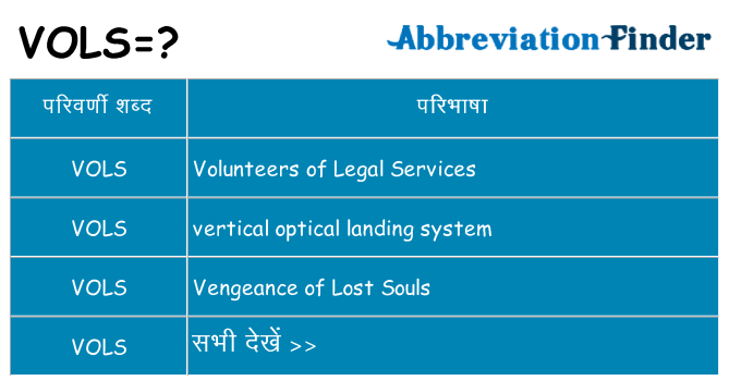vols का क्या अर्थ है