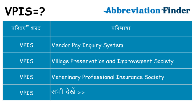 vpis का क्या अर्थ है