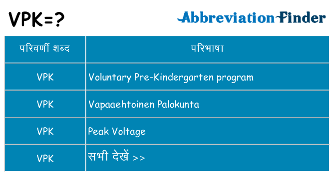 vpk का क्या अर्थ है