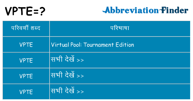 vpte का क्या अर्थ है