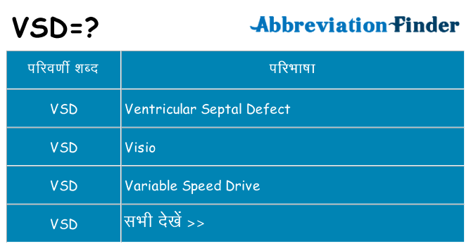 vsd का क्या अर्थ है