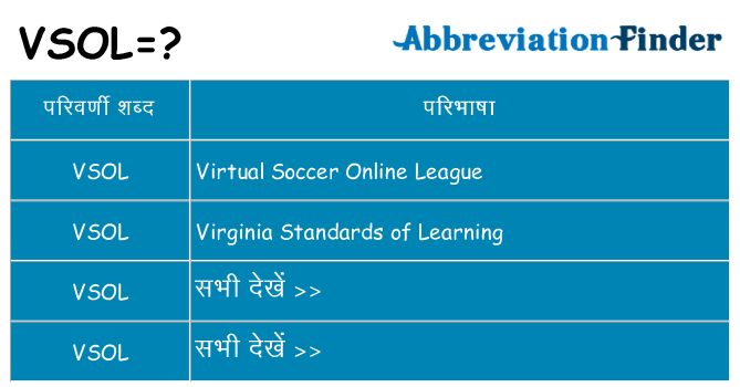 vsol का क्या अर्थ है