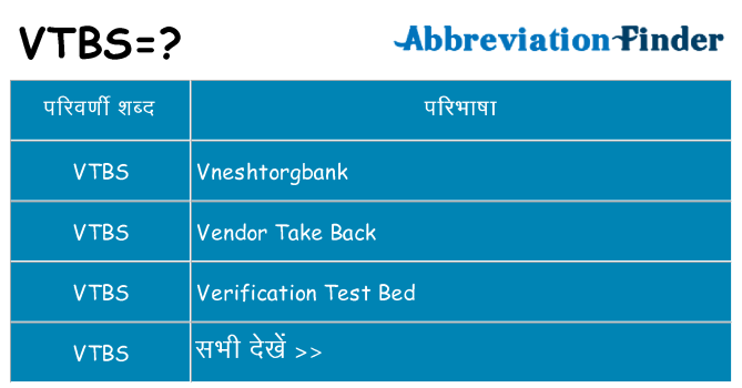 vtbs का क्या अर्थ है
