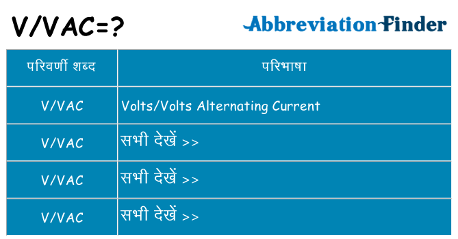 vvac का क्या अर्थ है