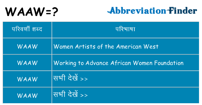 waaw का क्या अर्थ है