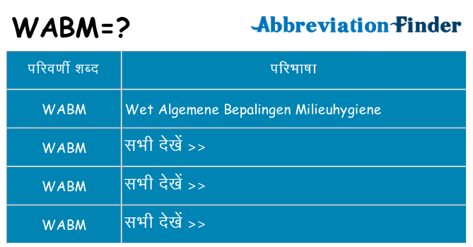 wabm का क्या अर्थ है
