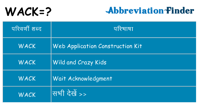 wack का क्या अर्थ है