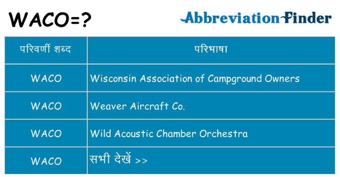 waco का क्या अर्थ है