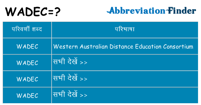 wadec का क्या अर्थ है