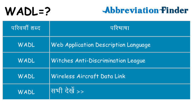 wadl का क्या अर्थ है