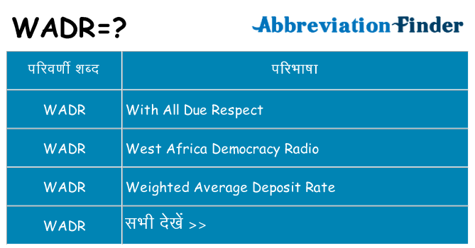 wadr का क्या अर्थ है