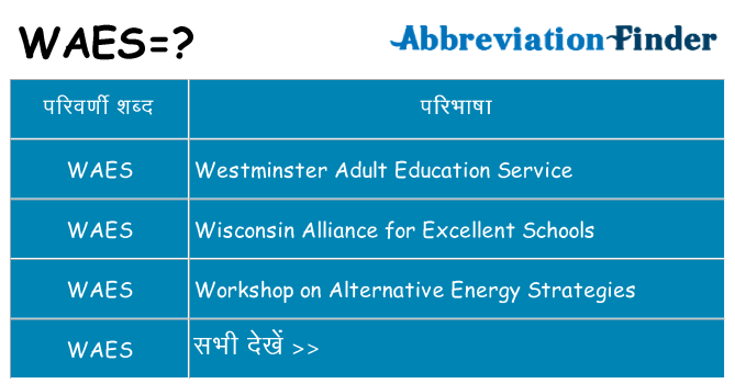 waes का क्या अर्थ है