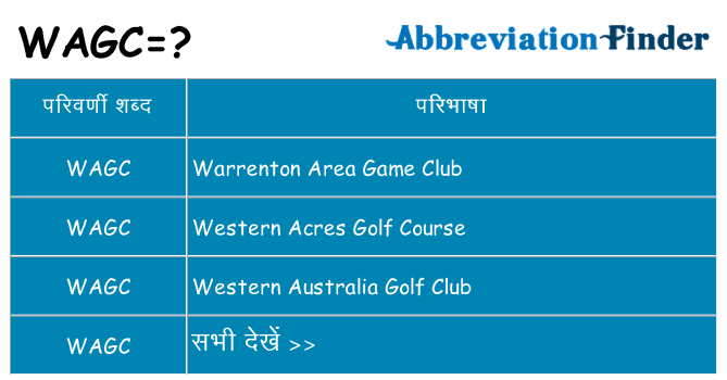 wagc का क्या अर्थ है