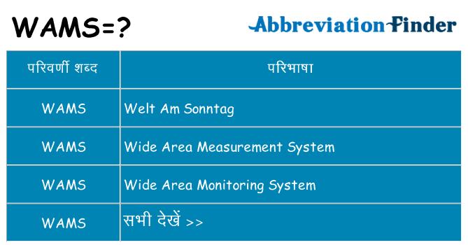 wams का क्या अर्थ है