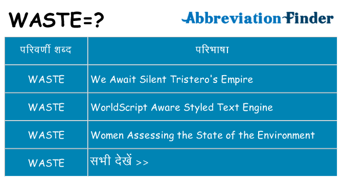 waste का क्या अर्थ है