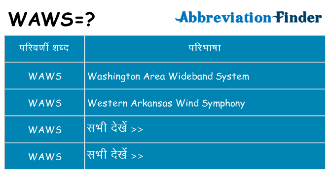 waws का क्या अर्थ है