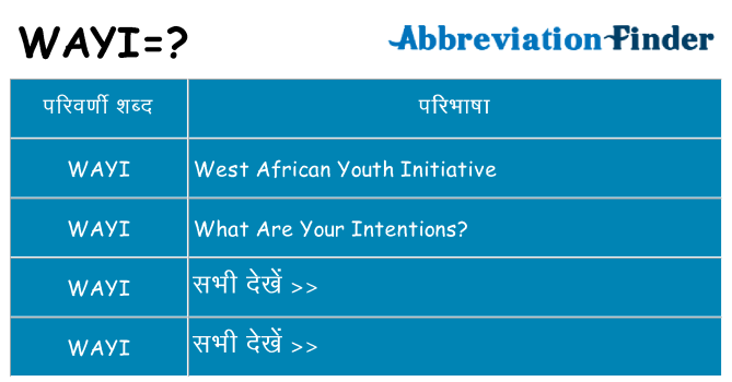 wayi का क्या अर्थ है