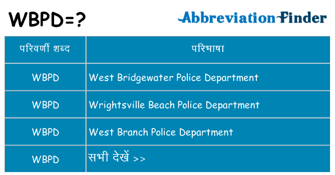 wbpd का क्या अर्थ है