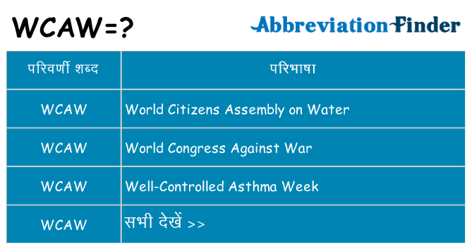 wcaw का क्या अर्थ है