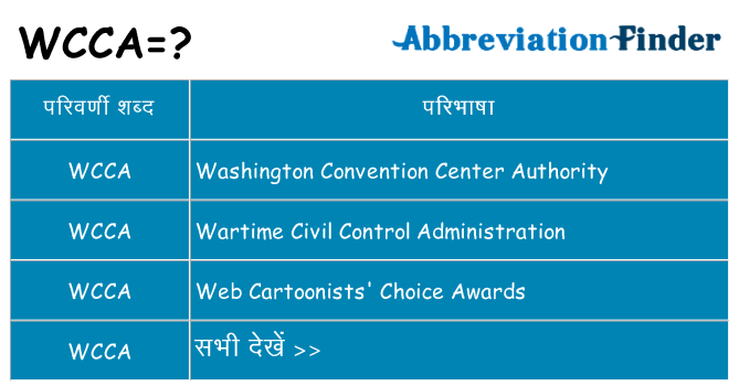 wcca का क्या अर्थ है