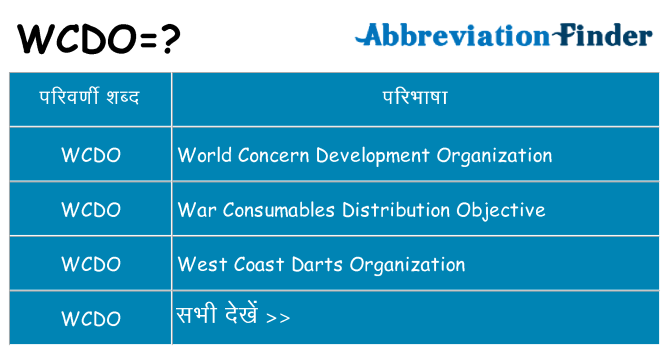 wcdo का क्या अर्थ है