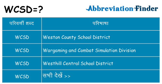 wcsd का क्या अर्थ है