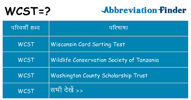 wcst का क्या अर्थ है