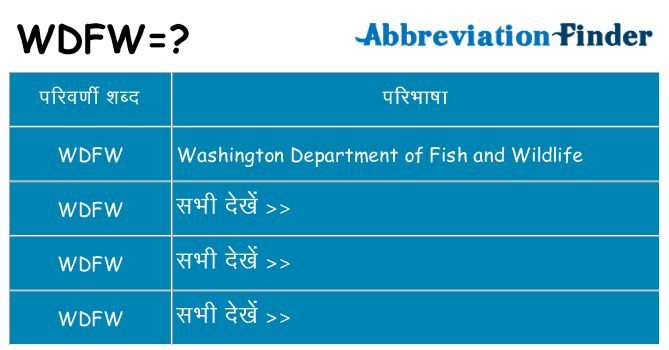 wdfw का क्या अर्थ है