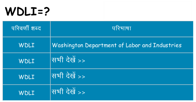 wdli का क्या अर्थ है