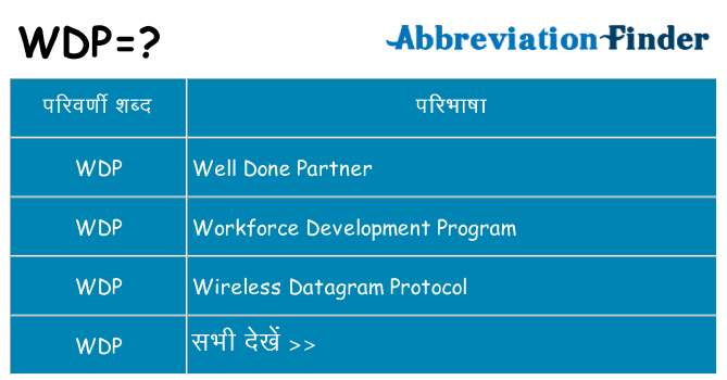 wdp का क्या अर्थ है