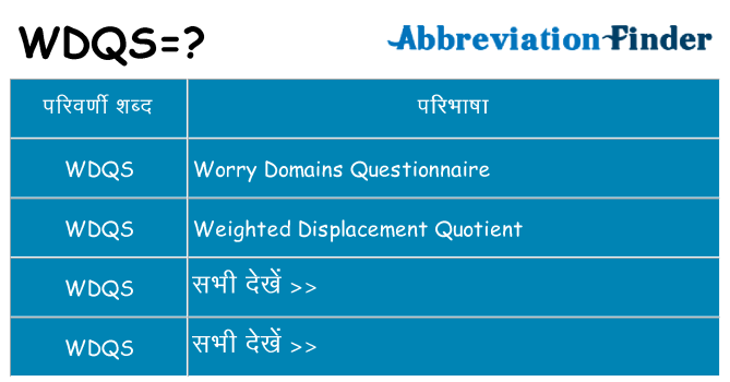 wdqs का क्या अर्थ है