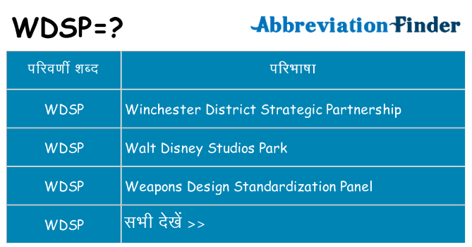 wdsp का क्या अर्थ है