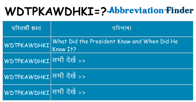 wdtpkawdhki का क्या अर्थ है