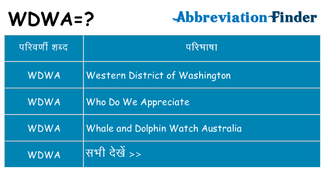 wdwa का क्या अर्थ है