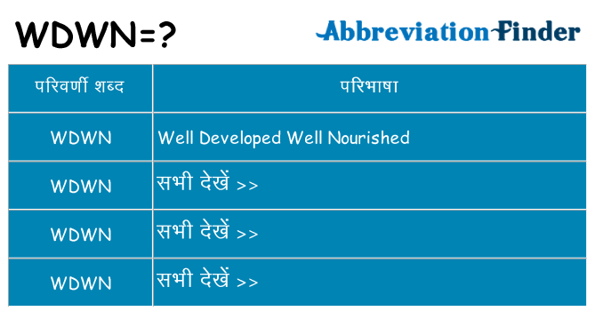 wdwn का क्या अर्थ है